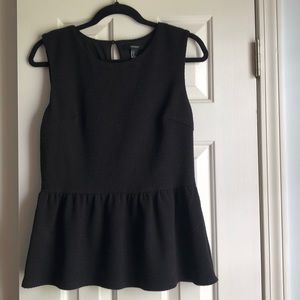Forever 21 Black Peplum Sleeveless Top